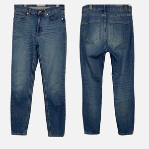 Everlane Jeans Denim Size 27 Regular Medium Blue Faded Whiskered Tapered